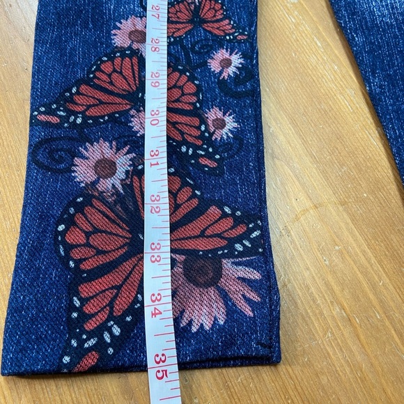 Blue Pants with Red Butterfly Jean Design - Picture 2 of 4